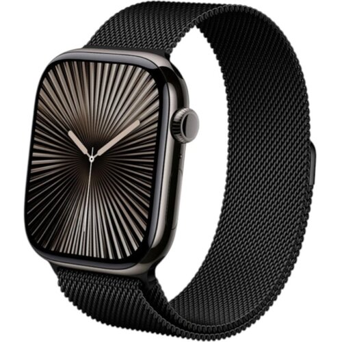 Pasek CRONG Milano Steel do Apple Watch (44/45/46/49mm) Czarny