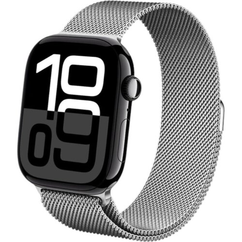 Pasek CRONG Milano Steel do Apple Watch (44/45/46/49mm) Srebrny