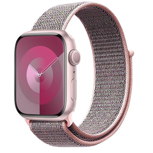 Pasek CRONG Nylon do Apple Watch (38/40/41/42mm) Jasnoróżowy