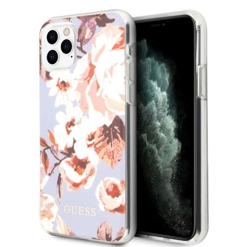 Etui GUESS Flower Shiny Collection N2 do Apple iPhone 11 Pro Max Fioletowy