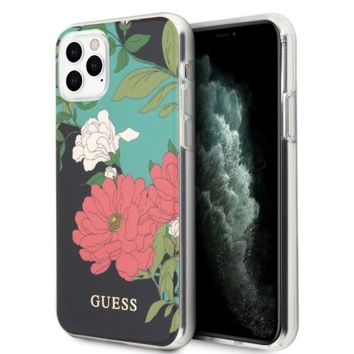 Etui GUESS Flower Shiny Collection N1 do Apple iPhone 11 Pro Max Czarny