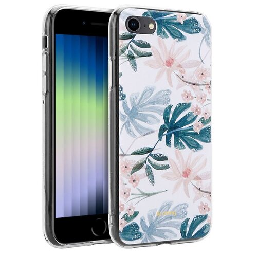Etui CRONG Flower Case do Apple iPhone SE 2022/SE 2020/7/8 Biały Kwiaty