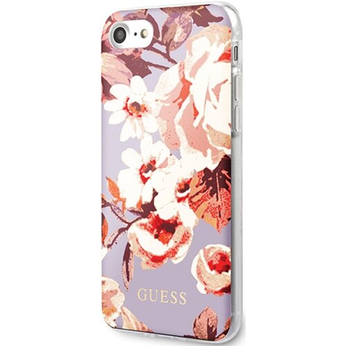 Etui GUESS Flower Shiny Collection N2 do Apple iPhone 7/8/SE 2020 Liliowy