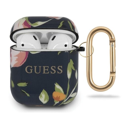 Etui GUESS Flower Collection N3 do Apple AirPods 1/2 Niebieski
