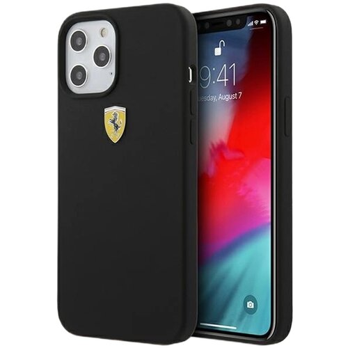 Etui FERRARI On Track Silicone do Apple iPhone 12 Pro Max Czarny