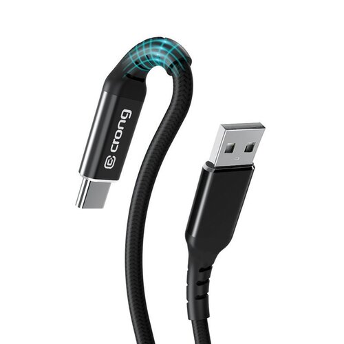 Kabel USB-C - USB-A CRONG Armor Link 1,5 m Czarny