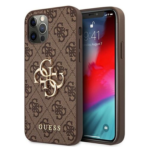 Etui GUESS 4G Big Metal Logo do Apple iPhone 12/12 Pro Brązowy