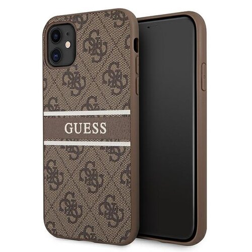 Etui GUESS 4G Stripe Collection do Apple iPhone 11 Brązowy