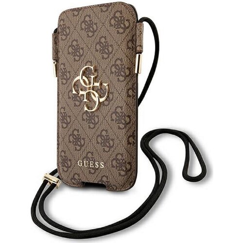 Etui GUESS 4G Big Metal Logo Pouch L 6.7" Brązowy