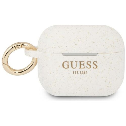 Etui na słuchawki GUESS Silicone Glitter do Apple AirPods Pro Biały