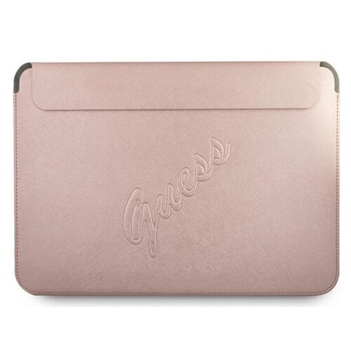 Etui na laptopa GUESS Saffiano Script Computer Sleeve 13 cali Różowy