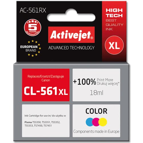 Tusz ACTIVEJET do Canon CL-561XL Kolorowy 18 ml AC-561RX