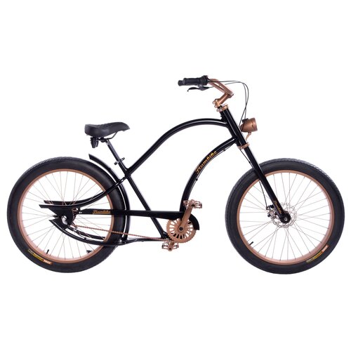 Rower miejski PLUMBIKE Grand Chopper Unique James 7B 26 cali męski Czarny