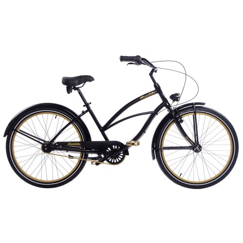 Rower miejski PLUMBIKE La Donna Gold Black 7B 26 cali damski Czarny