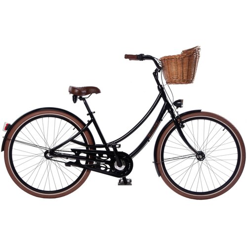 Rower miejski z koszykiem PLUMBIKE Donatella Lady 3B 28 cali damski Czarny