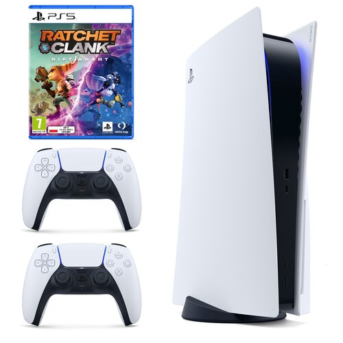 Konsola SONY PlayStation 5 + Kontroler DualSense Biały + Ratchet & Clank: Rift Apart