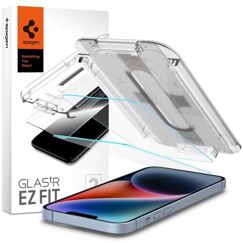 Szkło hartowane SPIGEN EZ FIT 2-Pack do Apple iPhone 13/13 Pro/14/16e + ramka instalacyjna
