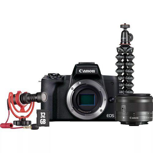 Aparat CANON EOS M50 II Vlogger Kit EU26 + Canon 15-45 mm f/3.5-6.3 Czarny