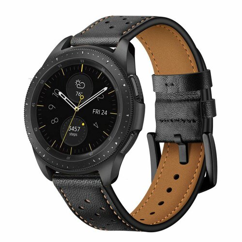 Pasek TECH-PROTECT Leather do Samsung Galaxy Watch 4 40/42/44/46mm Czarny