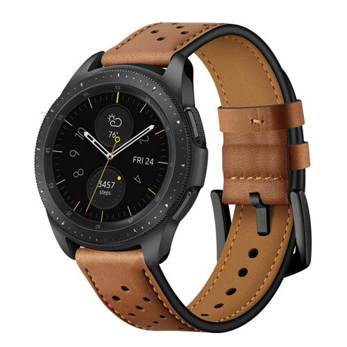 Pasek TECH-PROTECT Leather do Samsung Galaxy Watch 4 40/42/44/46mm Brązowy
