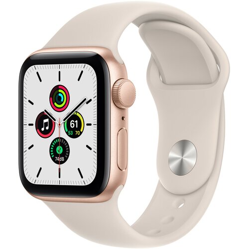 APPLE Watch SE GPS 44mm koperta z aluminium (złoty) + pasek sportowy (księżycowa poświata)