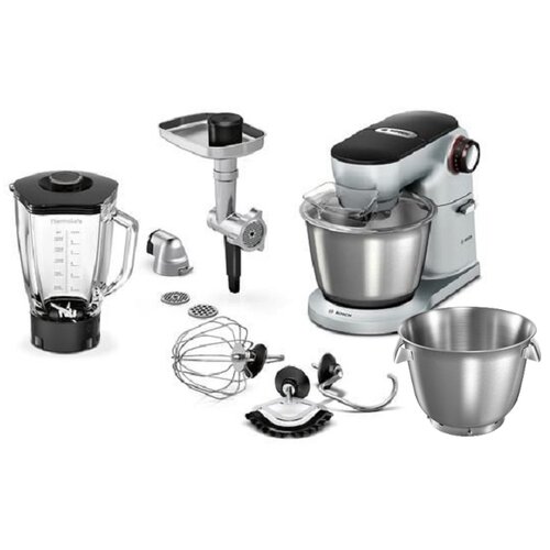 Robot kuchenny planetarny BOSCH MUM9B34S27 Optimum 1400W z blenderem kielichowym, maszynką do mięsa + misa BOSCH MUZ9ER1 do robotów Optimum MUM9