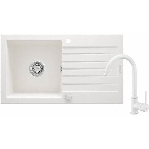 Zlewozmywak DEANTE Zorba ZQZVA113 Alabaster + bateria stojąca
