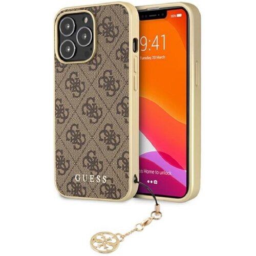 Etui GUESS 4G Charms Collection do Apple iPhone 13 Pro Max Brązowy