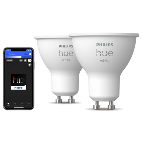 Inteligentna żarówka LED PHILIPS HUE 929001953508 5.2W GU10 Bluetooth, ZigBee (2 szt.)