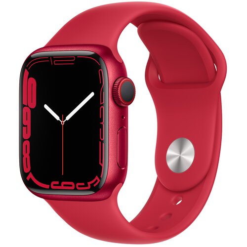 APPLE Watch 7 Cellular 45mm (Czerwony z opaską sportową w kolorze czerwonym)