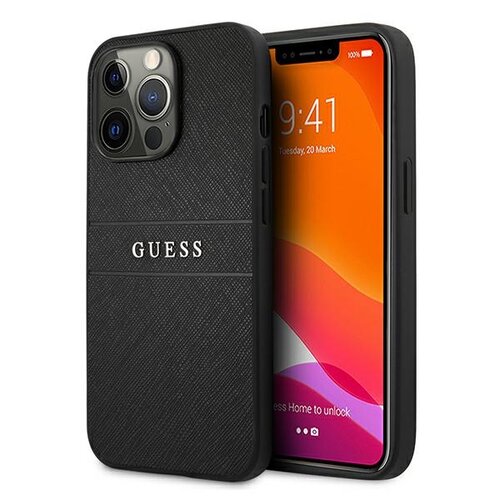 Etui GUESS Saffiano Strap do Apple iPhone 13 Pro Czarny