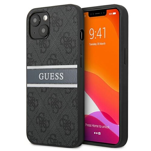 Etui GUESS 4G Printed Stripe do Apple iPhone 13 Szary