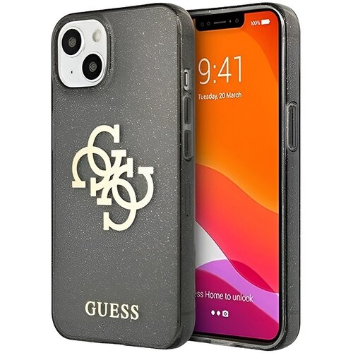 Etui GUESS Glitter 4G Big Logo do Apple iPhone 13 Mini Czarny