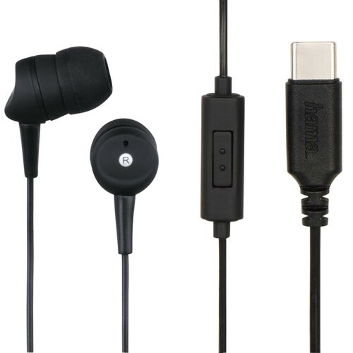 Słuchawki dokanałowe HAMA Basic4Phone USB-C Czarny
