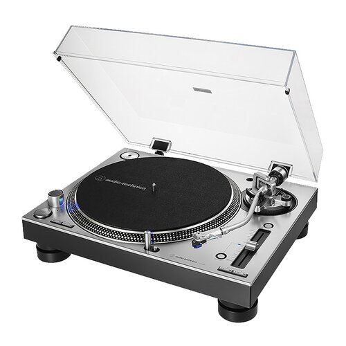 Gramofon AUDIO-TECHNICA AT-LP140XP Srebrny, Manualny, Napęd bezpośredni, Prędkość odtw. 33 1/3, 45, 78 obr./min