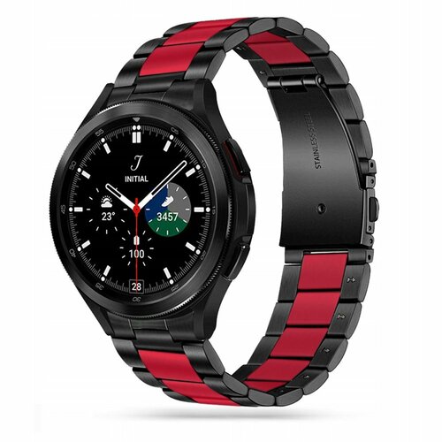 Pasek TECH-PROTECT Stainless do Samsung Galaxy Watch 4 40/42/44/46mm Czarno-Czerwony