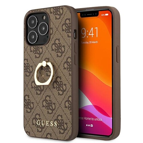 Etui GUESS 4G Ring Case do Apple iPhone 13 Pro Brązowy
