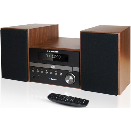 Wieża BLAUPUNKT MS46BT Ciemne drewno/Czarna, Odtw.CD/-R/-RW, BT, Tuner FM z cyfrową syntezą PLL, Wejście USB