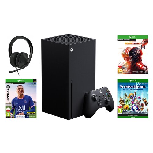 Konsola MICROSOFT XBOX Series X z napędem Blu-ray 4K UHD + Słuchawki + FIFA 22 + Star Wars: Squadrons + Plants vs. Zombies: Battle for Neighborville
