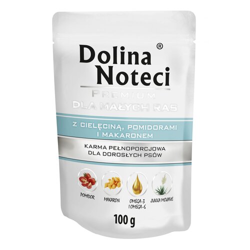 Karma dla psa DOLINA NOTECI Premium z cielęciną, pomidorami i makaronem 100 g