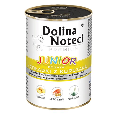 Karma dla psa DOLINA NOTECI Premium Junior Żołądki z kurczaka 400 g