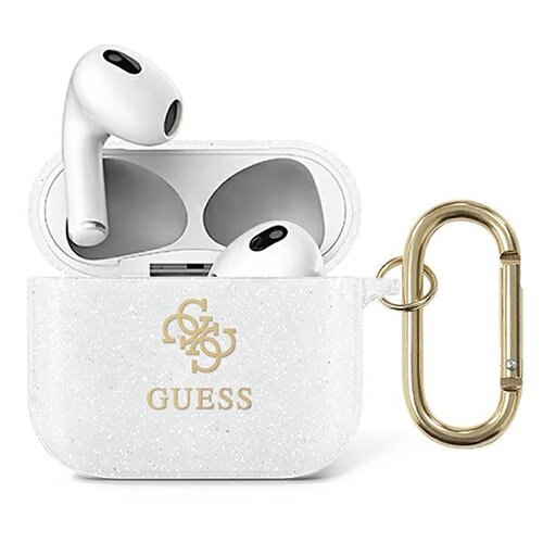 Etui na słuchawki GUESS 4G Glitter do Apple Airpods 3 Przezroczysty