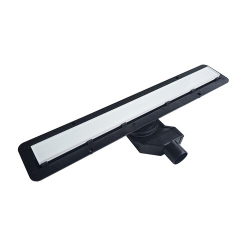 Odpływ liniowy BRAVAT Seamless White Glass Steel Drain 75 cm