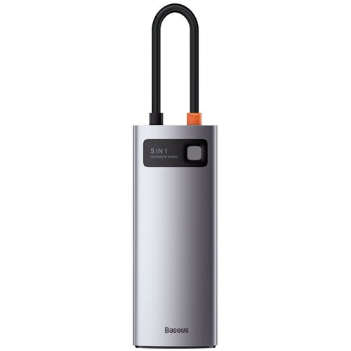 Hub BASEUS Metal Gleam 5w1 USB Typu C, Pasywny Szary