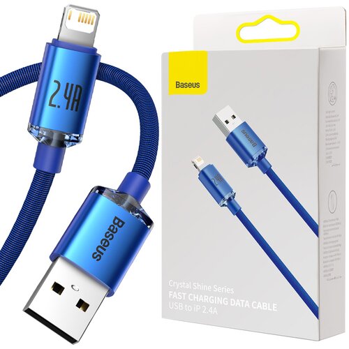 Kabel USB - Lightning BASEUS Crystal 1.2 m Niebieski
