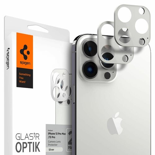 Nakładka na obiektyw SPIGEN Optik.Tr do Apple iPhone 13 Pro/13 Pro Max Srebrny 2szt.