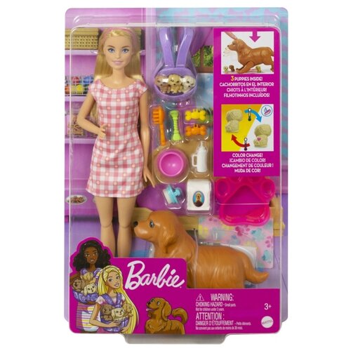Lalka Barbie Narodziny piesków HCK75