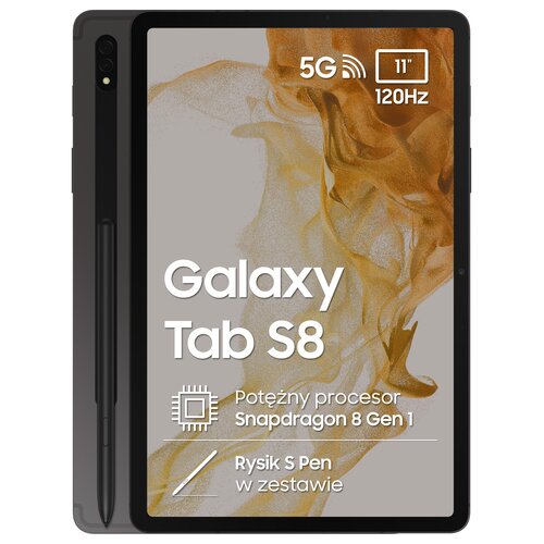 Tablet SAMSUNG Galaxy Tab S8 11" 8/128 GB 5G Wi-Fi Grafitowy + Rysik S Pen