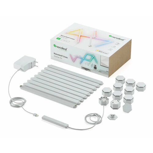 Listwy świetlne NANOLEAF Lines 60 Degrees Starter Kit NL59-K-0002LW-9PK-EU Regulacja jasności, Wi-Fi (9 szt.)