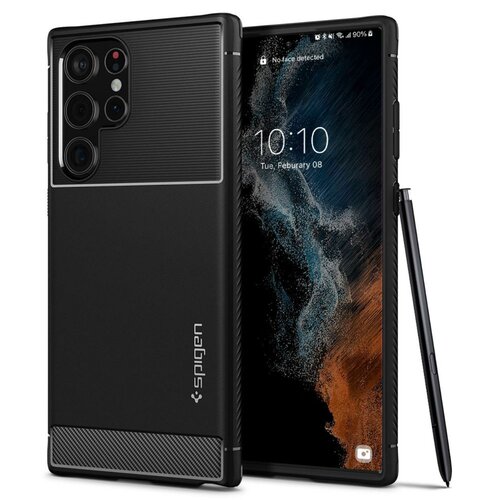 Etui SPIGEN Rugged Armor do Samsung Galaxy S22 Ultra Czarny Matowy